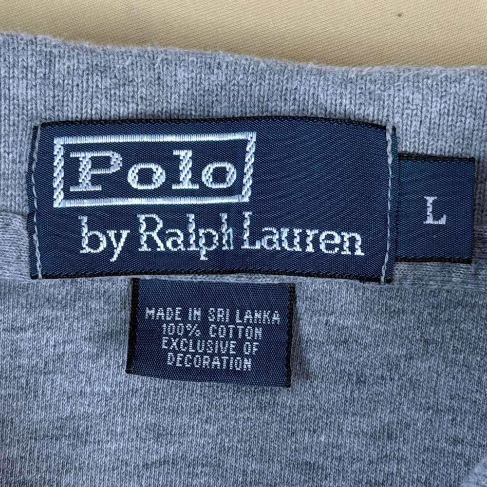 Polo Ralph Lauren Mens Large Tall Grey Long Sleeve Mesh Polo Shirt Classic Fit L - Picture 3 of 10